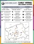 A map showing early voting sites in Buncombe County. Image is linked to county website for more information.