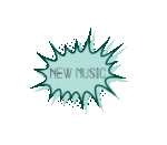 Image description: a gif of a drawing of a blueish cartoony explosion getting larger & smaller. The explosion has the words "new music" on it.