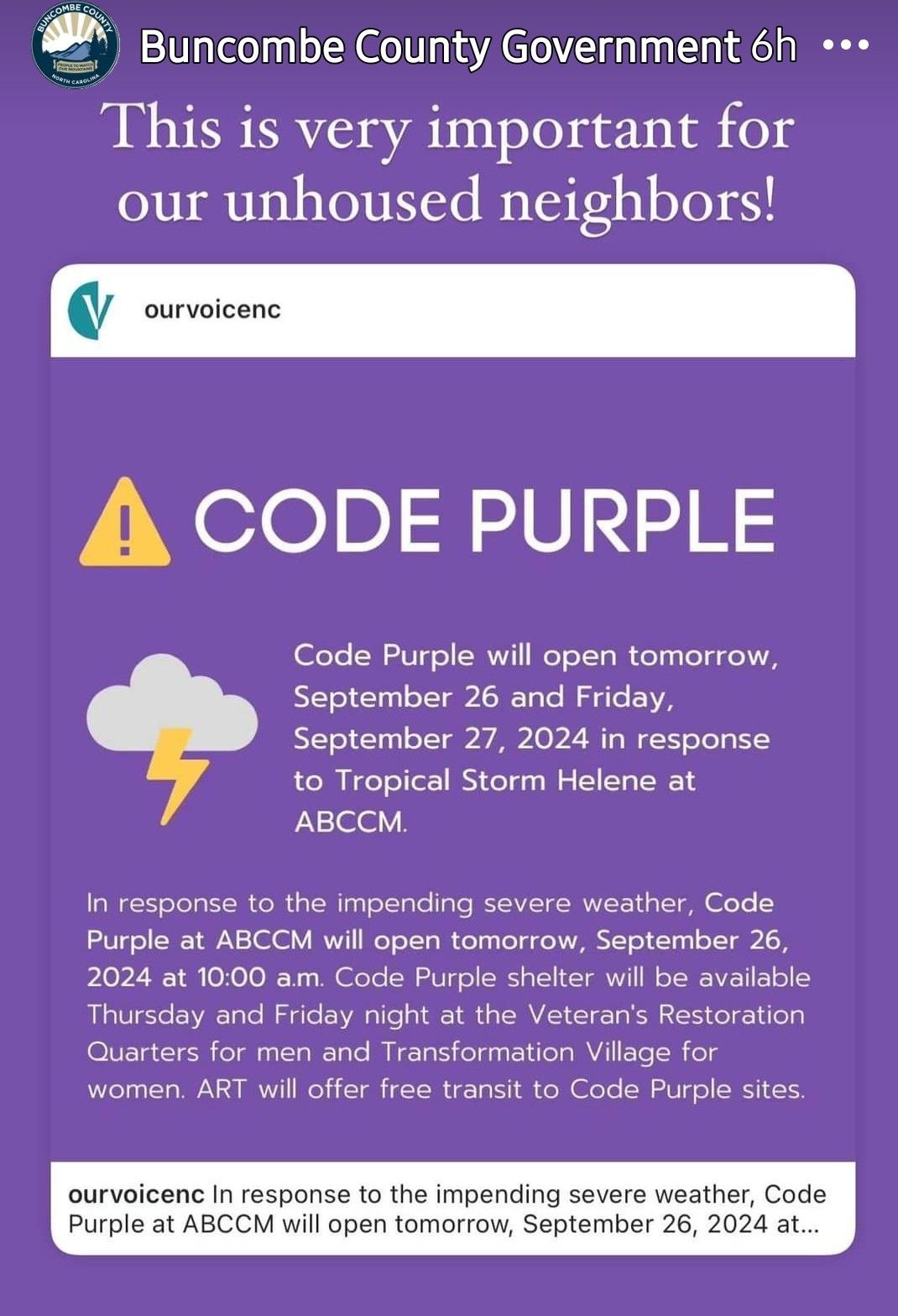 Code Purple 9-26-24