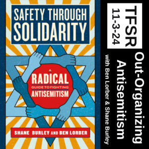 book cover of "Safety Through Solidarity" with a star of david made of interlocking hands